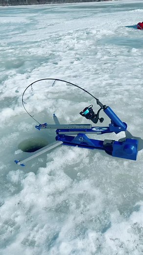 Ice fishing in style! #jawjacker #jigger #icefishing #winter #fyp #automatic