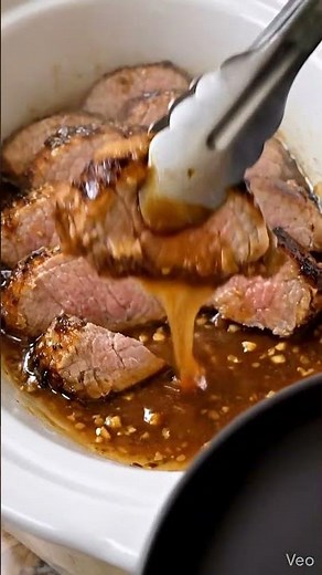 Slow Cooker Honey Garlic Pork Tenderloin. #easyrecipes #recipe #easyrecipe #cheesypotatoes #cooking
