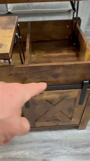 This lift top coffee table is the ultimate space-saving furniture hack