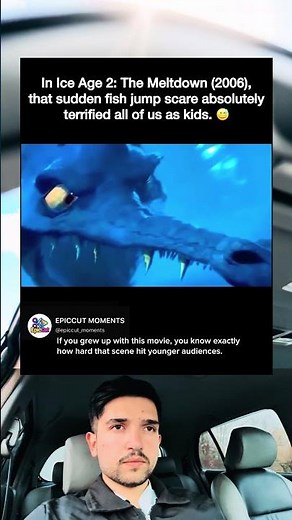 In Ice Age 2: The Meltdown (2006), that sudden fish jump scare absolutely terrified all of us as