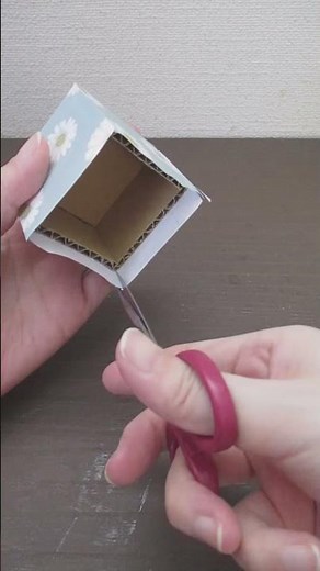 DIY Cartonnage gift box with rotating lid / from wrapping paper and cardboard #shorts #cartonnage