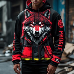 Firefighter Wolf Illustration SVG Vector | Digital Download for Apparel, Stickers & Posters - Etsy