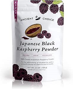 Ancient Choice - Japanese Black Raspberry Powder (3.5 Ounce) | Non-GMO | Raw Freeze Dried Superfood | 100% Pure Authentic | Vegan