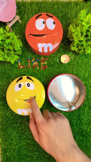 Ultimate Candy Setup 🤤 Giant M&M's Tins #asmr #satisfying # #candies