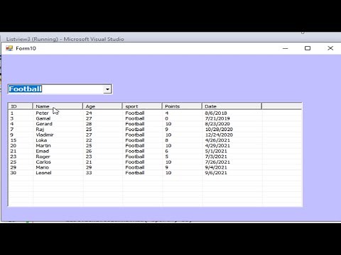 Visual Basic.net tutorial: filter data in listview using ComboBox in sql server