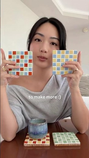 DIY mosaic tile coasters (I'm not bored in my 30s) #diy #homedecor