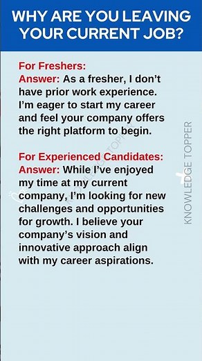 Why Are You Leaving Your Current Job | Common Job Interview Questions and Answers