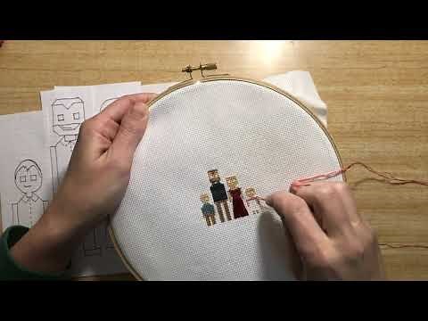 DIY Cross-Stitch Family Portrait