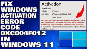 How To Fix The Windows Activation Error Code 0xc004f012 in Windows 11/10 [Solution]