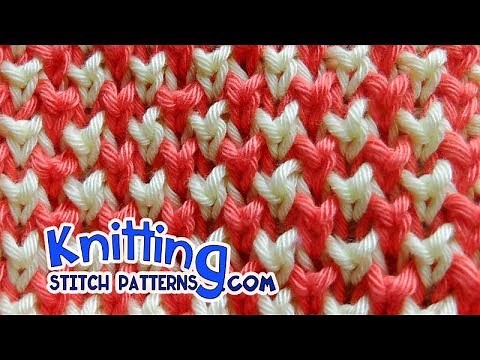 [Knitting Stitch Patterns · Aug 15, 2017] Two-color Bee stitch*