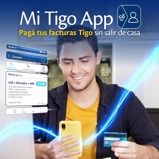 Con Mi Tigo App podés pagar tus facturas sin dejar tu casa⚡️ Mirá el tutorial👀 seguí los pasos y ¡Listo!✅ | Tigo El Salvador