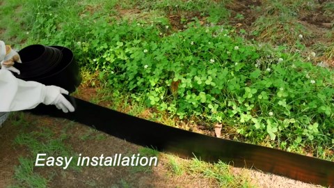 Sasylvia 5'' x 50' Landscape Edging Kit Plastic Garden Edging Border Include 45 Anchoring Spikes for Lawn Garden Grass Yard Home School, Black