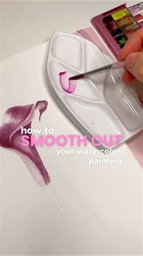 How to smooth out your watercolor painting 🎨 Calla lily painting step by step #watercolortips #art