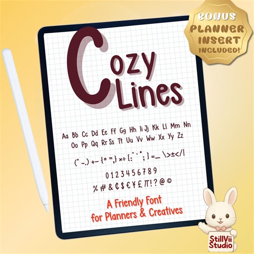 Neat Handwritten Font for Digital Planner, Goodnotes & Remarkable, Journal, Study, Minimalist Script: Cozy Lines. - Etsy