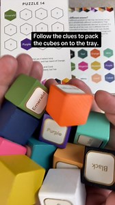 Follow the clues to pack the Cubes onto the tray in Chroma Cube Puzzle Level 14. #puzzlesolving #puzzle #puzzles #puzzlegame | Puzzle Master Inc.