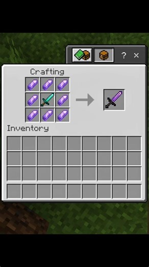 how to craft amethyst sword ⚔️ IN MINECRAFT 💀 #minecraft #amethyst #sword #viralshort