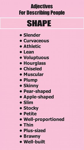 Describing People: Adjectives and Shapes in English