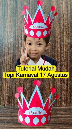 MUDAH !!! Cara Membuat Topi Karnaval 17 agustus - Diy Topi Mahkota Karnaval Merah Putih #shorts