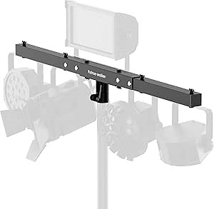 DJ Lighting T-Bar 5 Lights Portable Extension Crossbar Mount 38 inches long for 35mm Tripod Stand Heavy Duty for Stage, Par Light Support 60lbs without Stand