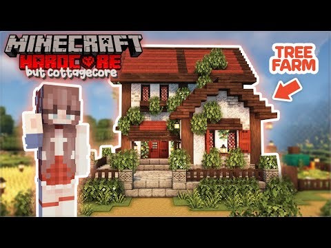 I built an AESTHETIC TREE FARM in Hardcore Minecraft 🌲 Ep. 10 - 1.20 Hardcore but Cottagecore 🍄