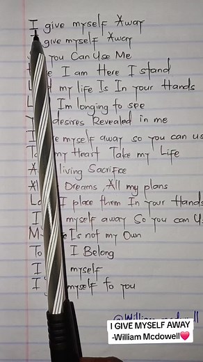 William McDowell - I Give Myself Away Lyrics
