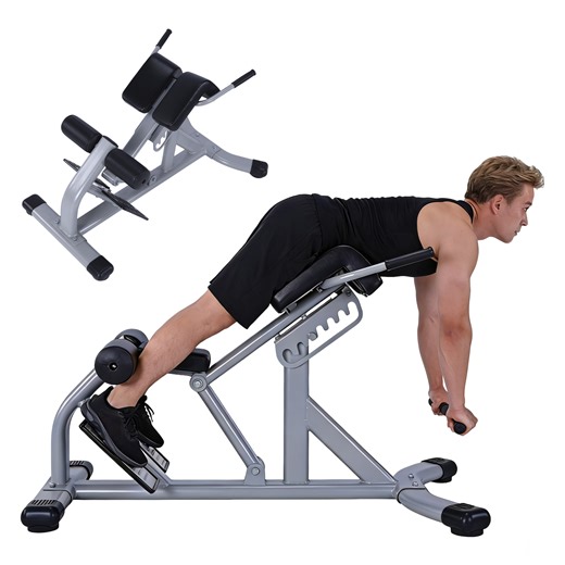 SHegdu Adjustable Roman Chair Strength Hyperextension Bench Gym Hyper-Extension Exercise Machine Core Workouts Fitness Equipment Steel Frame U-Shaped Base Anti-Slip 660 lbs Capacity