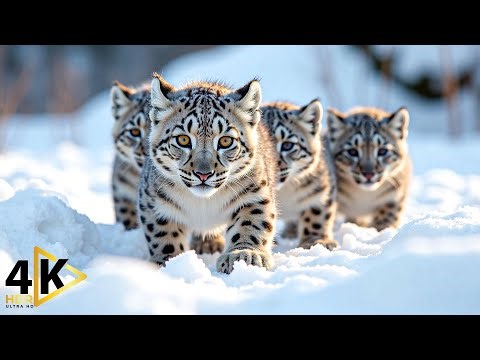 Winter Calm with Baby Animals 4K ❄️🐾 Gentle Healing Music for Inner Peace