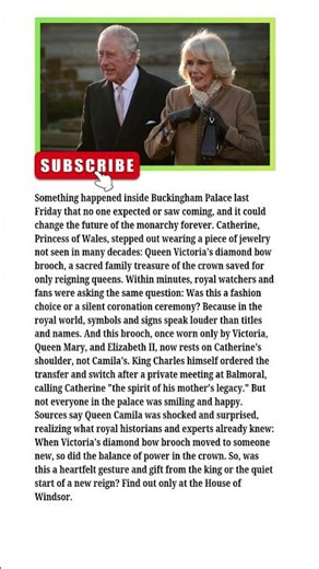 Royal Shock: King Charles Gives Catherine the Heirlooms — Camilla’s Move Stuns Everyone