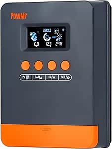 PowMr MPPT Solar Charge Controller 25A 12V/24V Auto, 25Amp Solar Controller MPPT Max.PV Input 60V, Work with Lead-Acid and Lithium Batteries