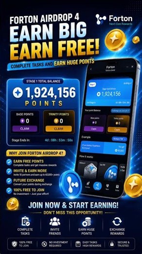🚀 Forton Airdrop 4 Live | Earn Big, Earn Free! Claim Free Points & Rewards