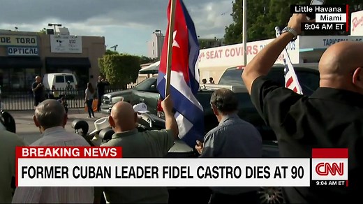 CNN's Chris Moody live from Miami this morning where he describes the atmosphere as "the opposite of mourning" as Cuban-Americans celebrate Fidel Castro's death http://cnn.it/2ggn4bf | CNN