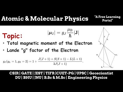 Lecture 7 : Total magnetic moment of the Electron | Landed 'g' Factor of the Electron