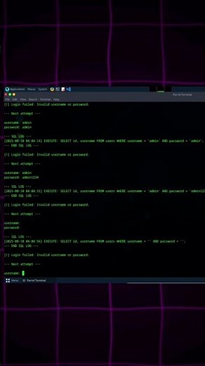 SQL injection vulnerability 💉 #sql