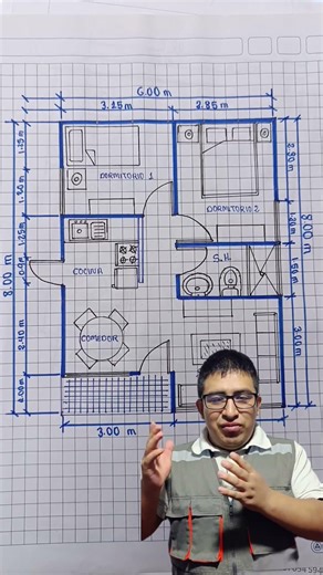 Plano de una Vivienda de 6x8 #arquitectura #arquitectura #lumionrenderizado #lumionrenderizado #home