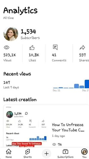 How To Unfreeze Your Youtube Channel #short