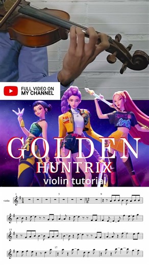 Golden - Kpop Demon Hunters - Violin Cover #huntrix #easy #violintutorial