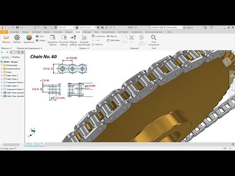 |Roller Chains|Animation|Tutorial for beginner|Inventor Studio|Part 2/2|