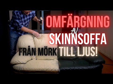 Omfärgning av skinnsoffa med täckfärgat - pigmenterat läder