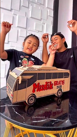 Miniature Bus from cardboard for free homecoming #creative #creation #bus #telolet #homecoming