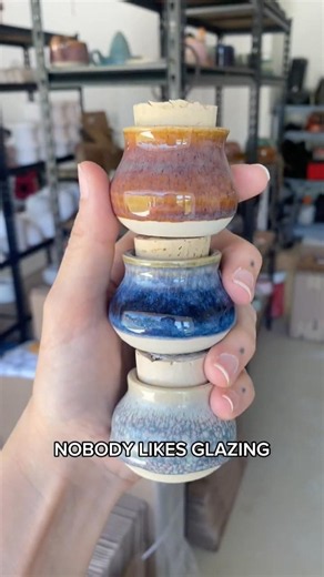 Tool for glazing smaller pieces like our Minis Jars ✨#pottery #tools