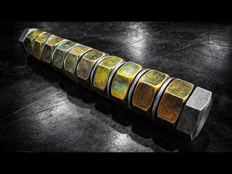Forging a Damascus Knife from Bolts, Nuts and Washers