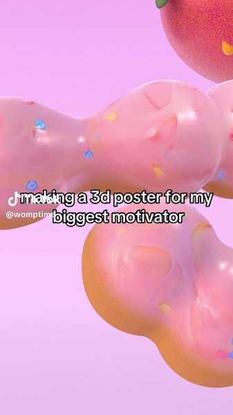 making a 3d poster for my biggest daily motivator 🙂‍↕️💗 #womp3d #posterdesign #3dmodeling