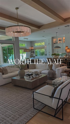 Chrissy Melin on Instagram: "It’s crazy to think this project was completed 6 months ago already. For 5 years, I knew this room needed something else to feel finished. These beams brought so much warmth & finally made the space feel complete. I would do it again & again. (Need a link to this space?) For Instagram, comment: SPACE For Facebook, use: https://liketk.it/5y447 living room makeover, wood beams, exposed ceiling beams, modern organic living room, before and after home renovation, warm ne