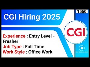 CGI Hiring 2025 | Apprentice Role - Freshers | Software Development Jobs | Entry Level Jobs