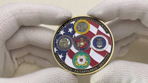 U.S. Military Challenge Coin - USA Armed Forces Army, Navy, Air Force, Marines, Coast Guard - Patriotic Commemorative Token
