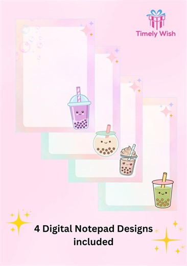 Kawaii Bubble Tea Printable Notepad A5 | Pastel Boba Planner to Do List | Digital Download - Etsy