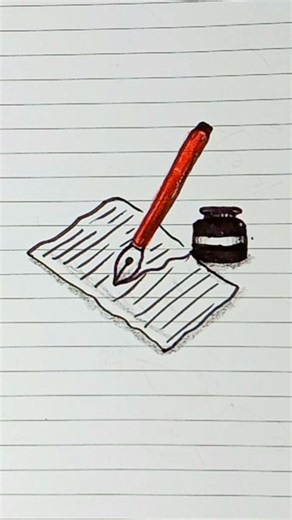 Drawing with pen, ink and paper #drawing