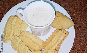 Arabic traditional cookies for celebration of Islamic holidays of El-Fitr feast, Egyptian cookies stuffed with Ajwa agwa dates Mamoul feteer and traditional biscuits, Wheat Arabic biscuits of Feast