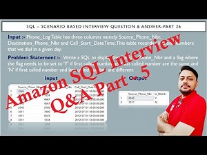 SQL Interview Questions and answers Part 26 | Amazon SQL Interview Question And Answer Part-5
