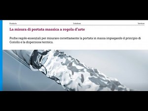 La misura di portata massica a regola d’arte